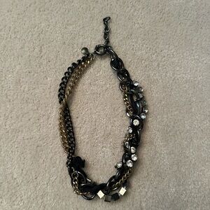 J.Crew Mixed Metal w Crystals Necklace